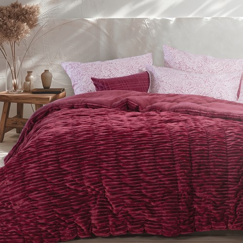 Κουβερτοπάπλωμα Yπέρδιπλο Nef-Nef Homeware Compose 220X240 Sangria