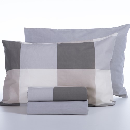 Σεντόνια Μονά Nef-Nef Homeware (Σετ) Casual Check 170x270 Grey