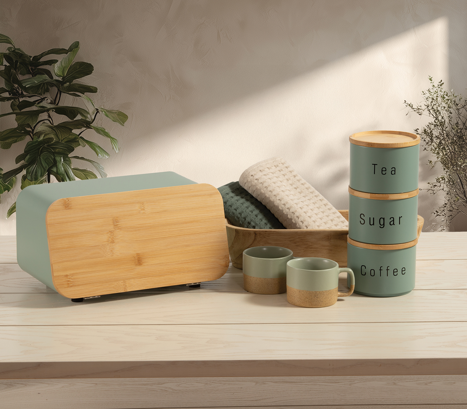 Δοχείο Αποθήκευσης Nef-Nef Homeware Coffee-Tea-Sugar 3τμχ Green
