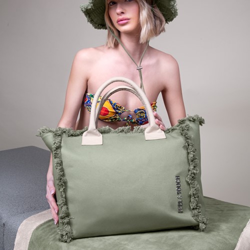 Tσάντα Θαλάσσης Ώμου Feel an Touch Cabo Khaki/Ammos
