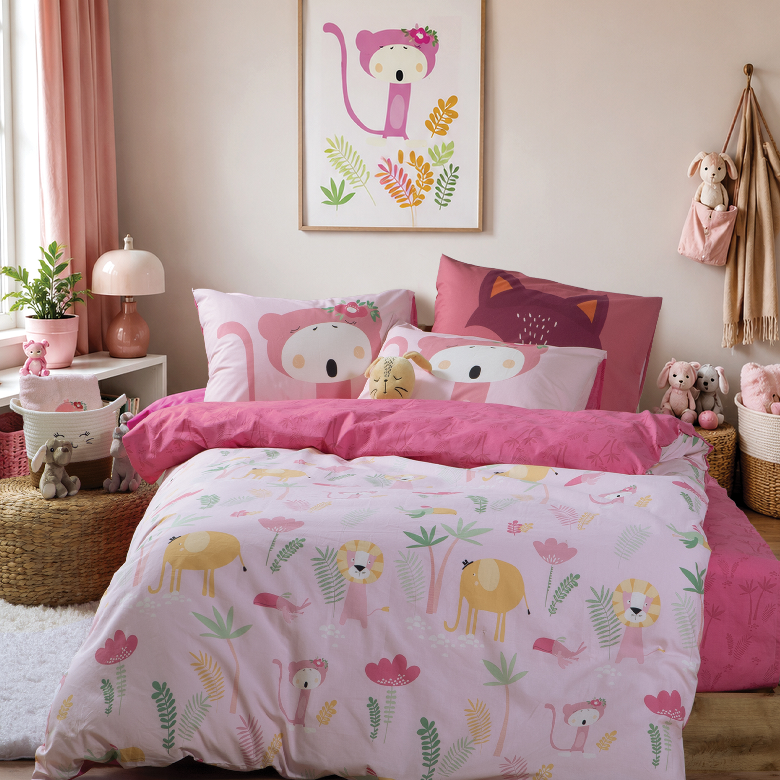 Παιδικά Σεντόνια Μονά Nef-Nef Homeware (Σετ) Wild & Sweet 170x260 Pink
