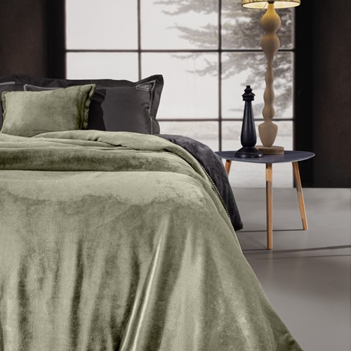 Koυβέρτα Βελούδινη Guy Laroche Yπέρδιπλη (Σετ) 250Χ240 Velvet Khaki