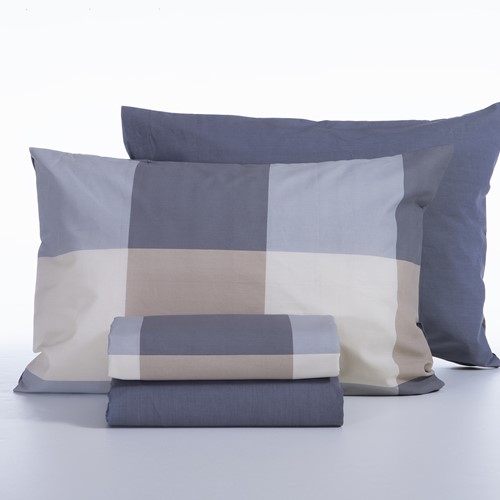 Σεντόνια Μονά Nef-Nef Homeware (Σετ) Casual Check 170x270 Denim