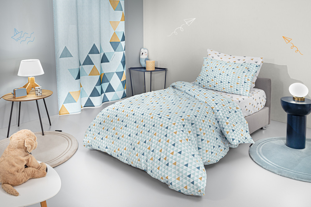 Παιδικά Σεντόνια Guy Laroche (Σετ) Two2Twenty Aqua 100X200+28 με λάστιχο