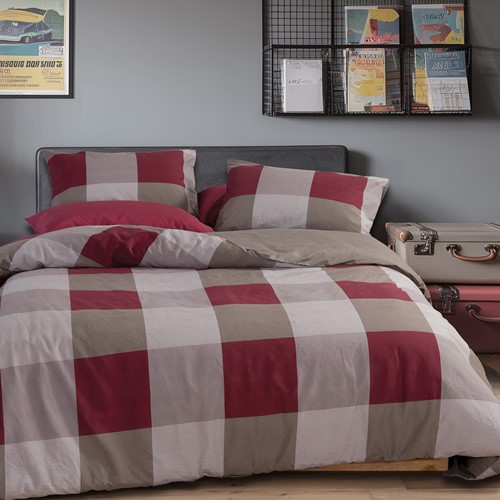 Σεντόνια Μονά Nef-Nef Homeware (Σετ) Casual Check 170x270 Bordo