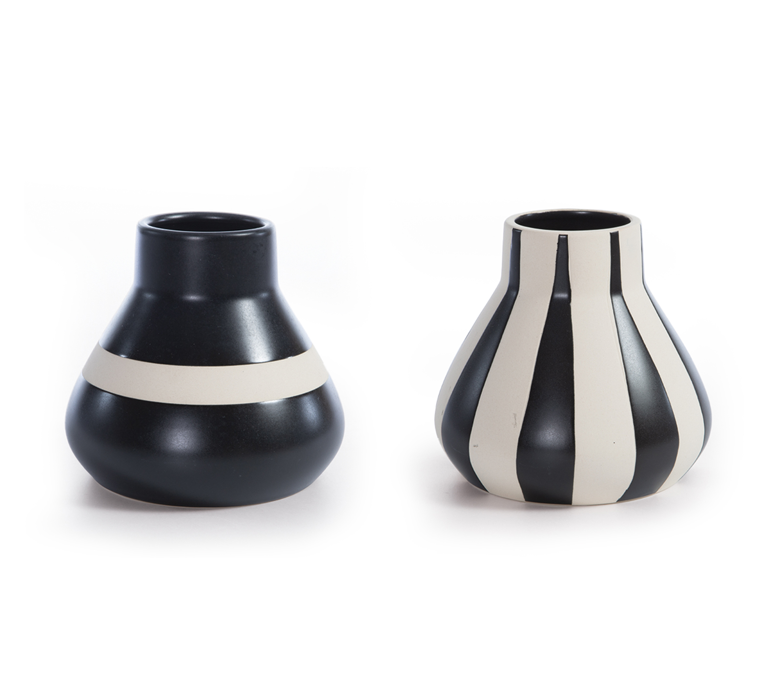 Διακοσμητικό Κεραμικό Βαζάκι Nef-Nef Homeware Circui Black/White 