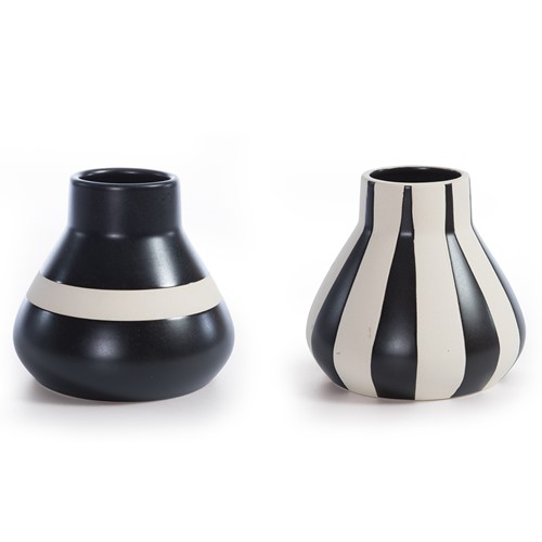 Διακοσμητικό Κεραμικό Βαζάκι Nef-Nef Homeware Circui Black/White