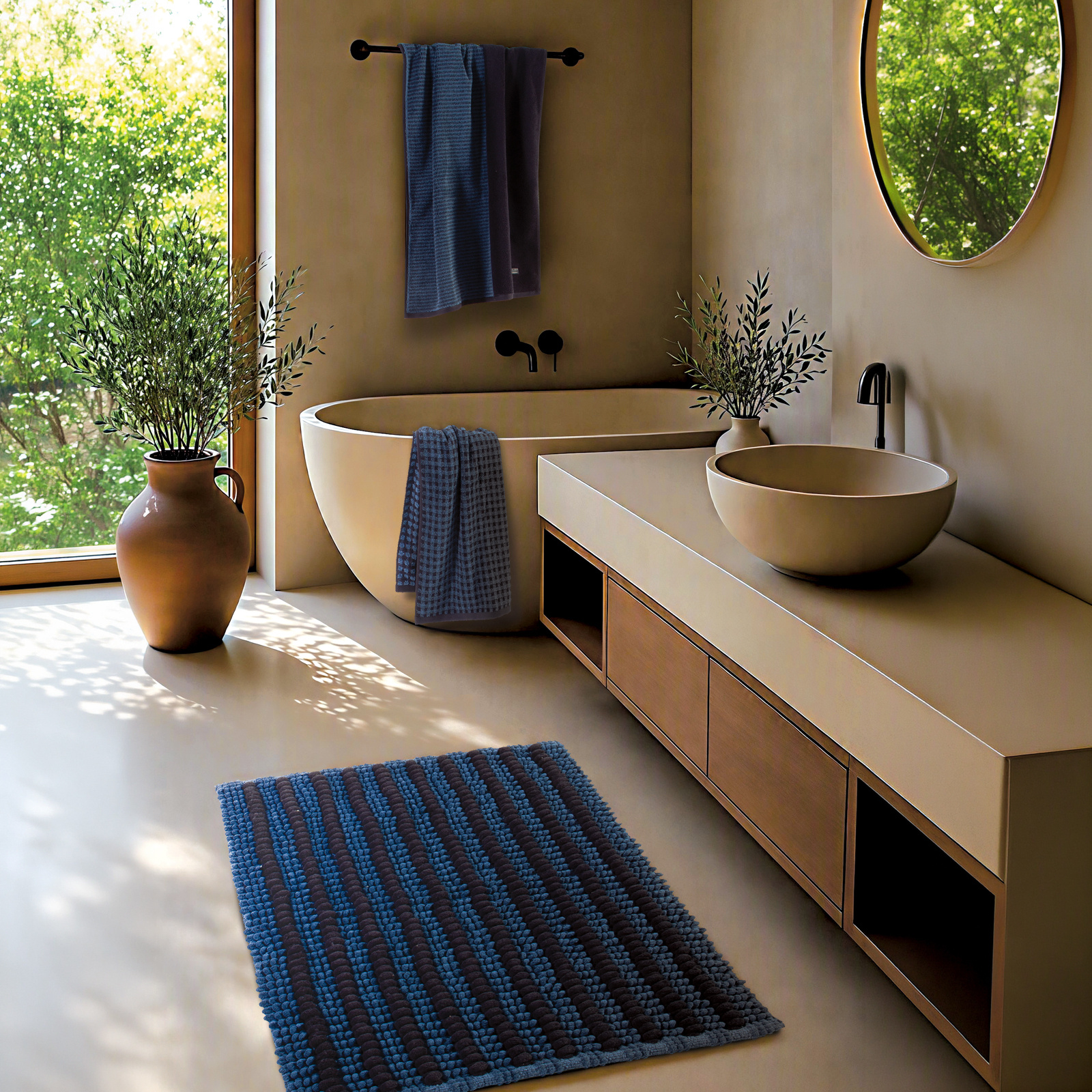 Χαλάκι Μπάνιου Nef-Nef Homeware Regard 50x80 Petrol Blue