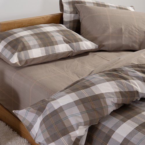 Σεντόνια Υπέρδιπλα Nef-Nef Homeware (Σετ) με λάστιχο Racket 240x270 Golden Brown