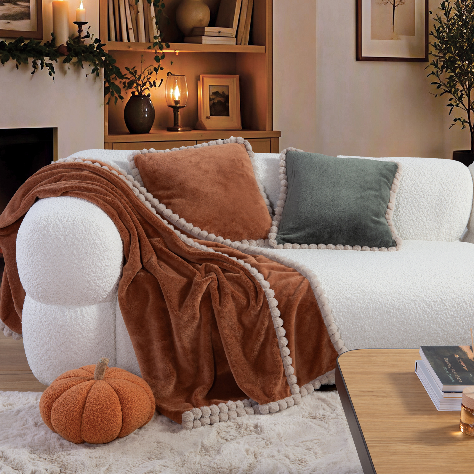 Κουβερτάκι Καναπέ Nef-Nef Homeware Pompozia 130x180 Camel
