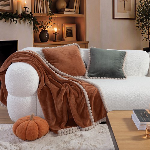 Κουβερτάκι Καναπέ Nef-Nef Homeware Pompozia 130x180 Camel