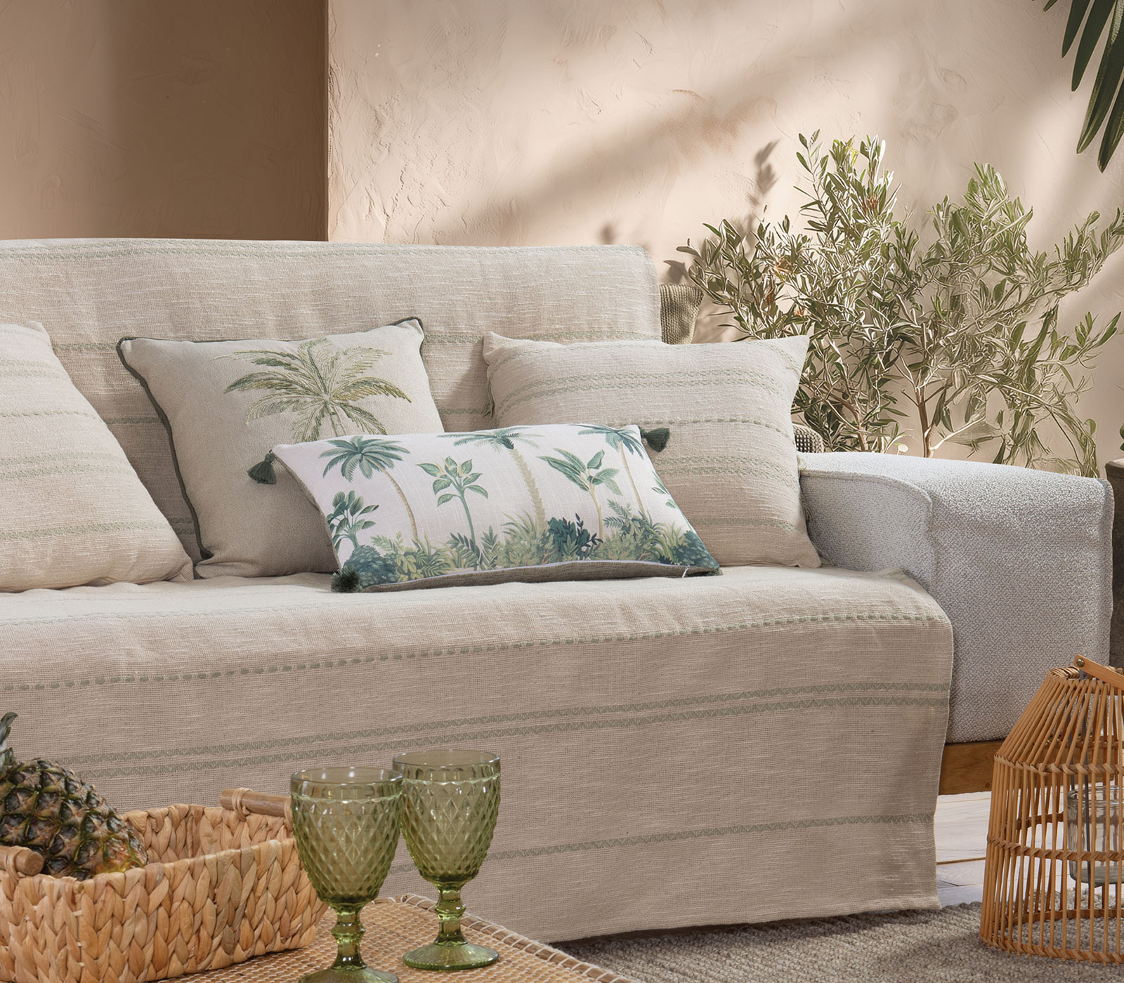 Ριχτάρι Τετραθεσίου Nef-Nef Homeware Bleeze 180Χ350 Natural/Yellow