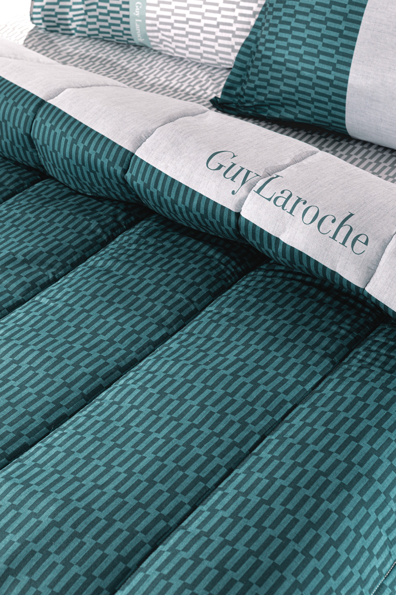 Παπλωματοθήκη Υπέρδιπλη Guy Laroche (Σετ) Suede Status Petrol 225X245 