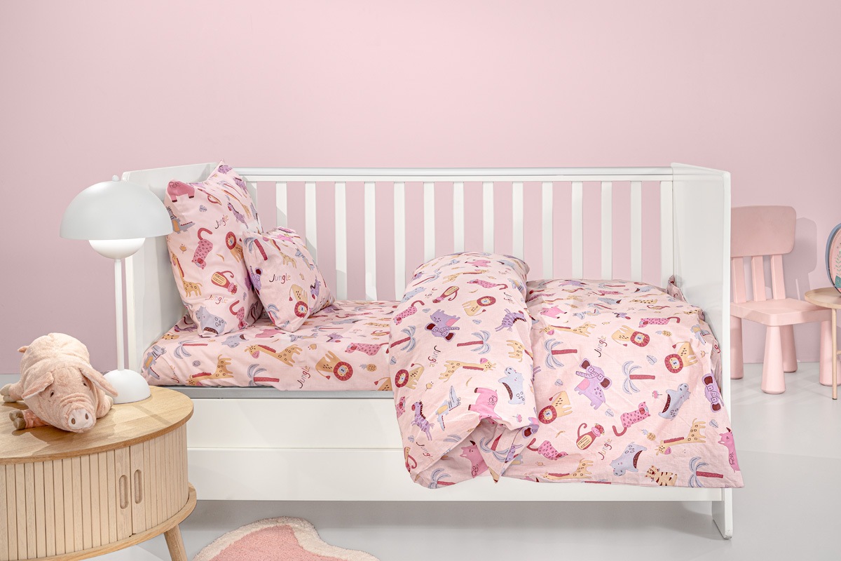 Βρεφικά Σεντόνια Guy Laroche (Σετ) Jungle Pink 115Χ170