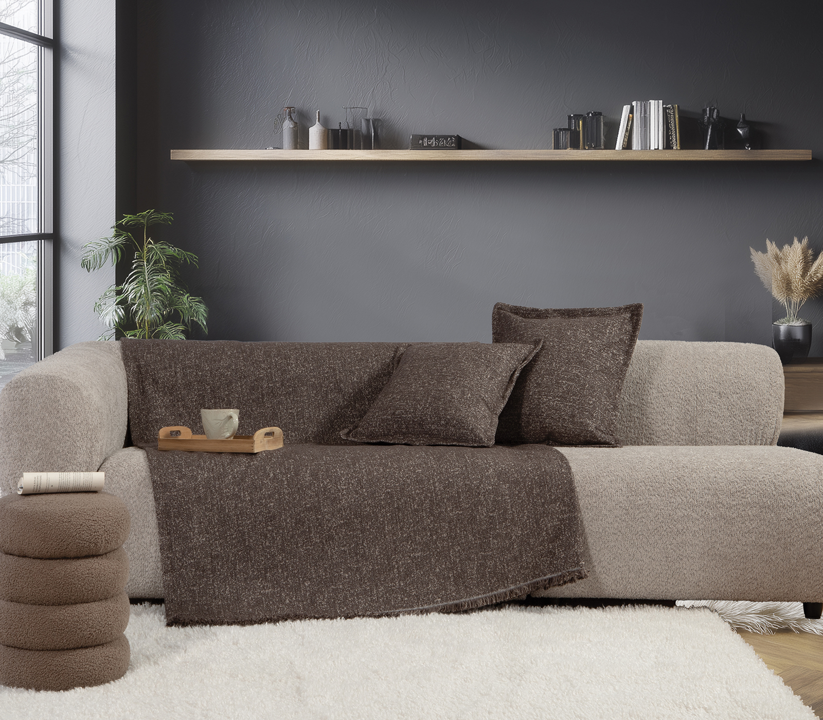 Ριχτάρι Τριθεσίου Nef-Nef Homeware Alamo 25 170X300 Brown