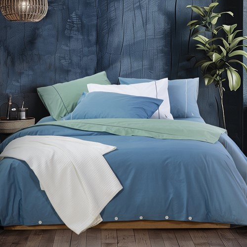 Σεντόνια Υπέρδιπλα Nef-Nef Homeware (Σετ) Nautica - Nau Wave Solid 240Χ270 Blue