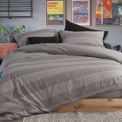 Σεντόνια Μονά Nef-Nef Homeware (Σετ) Casual Stripe 170x270 D.Grey