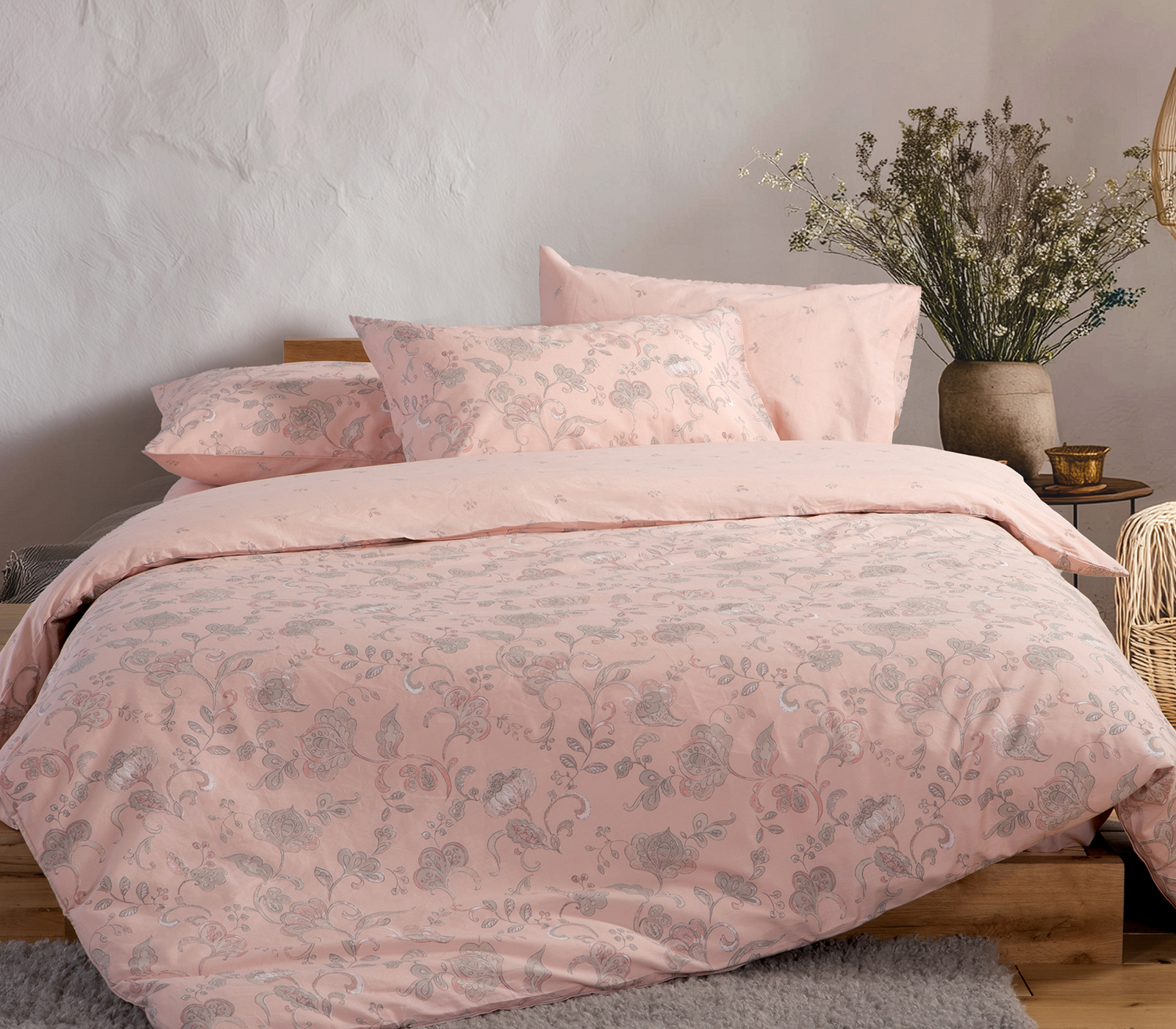 Σεντόνια King Size Nef-Nef Homeware (Σετ) με λάστιχο  Carena 270X270 Pink