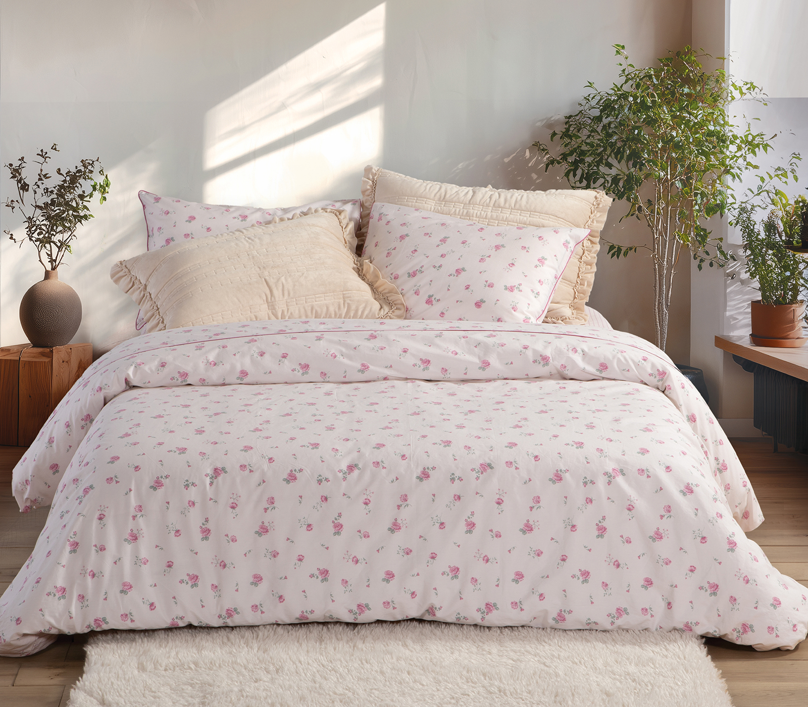 Σεντόνια King Size Nef-Nef Homeware (Σετ) Loraley 280X270 Pink