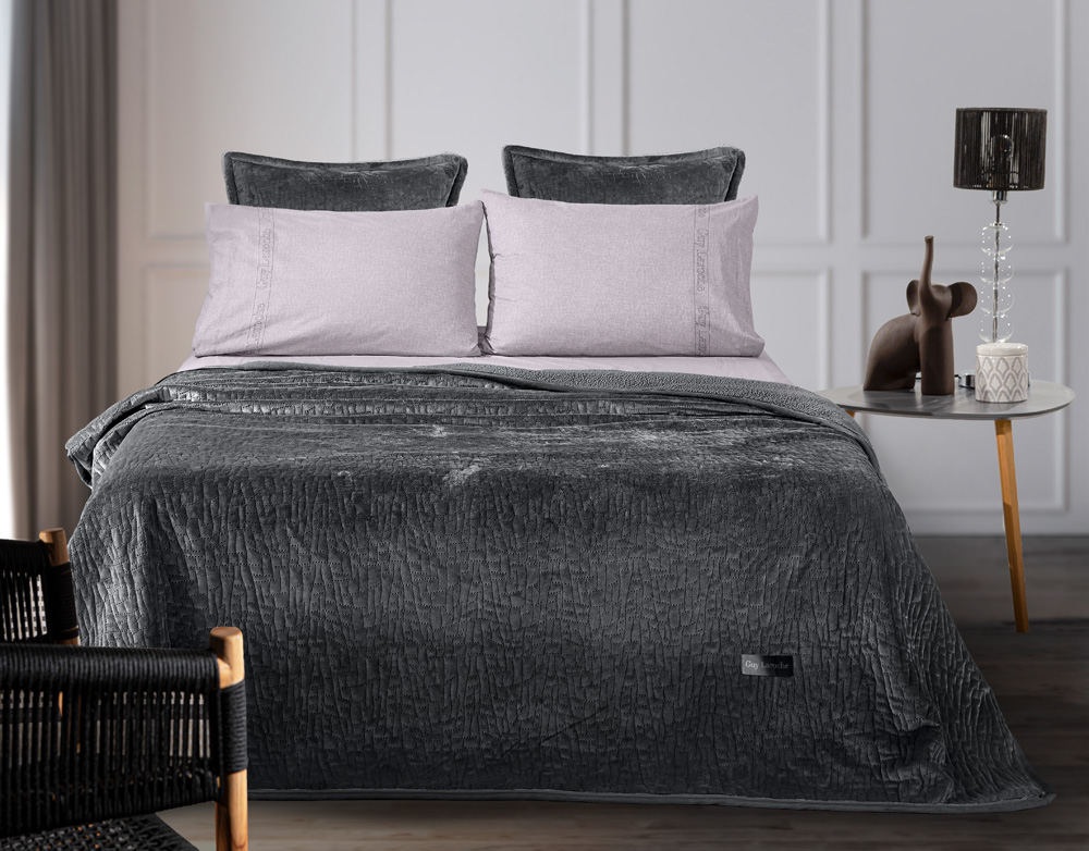 Κουβέρτα Μονή Guy Laroche (Σετ) Bolzano 160x220 Anthracite 