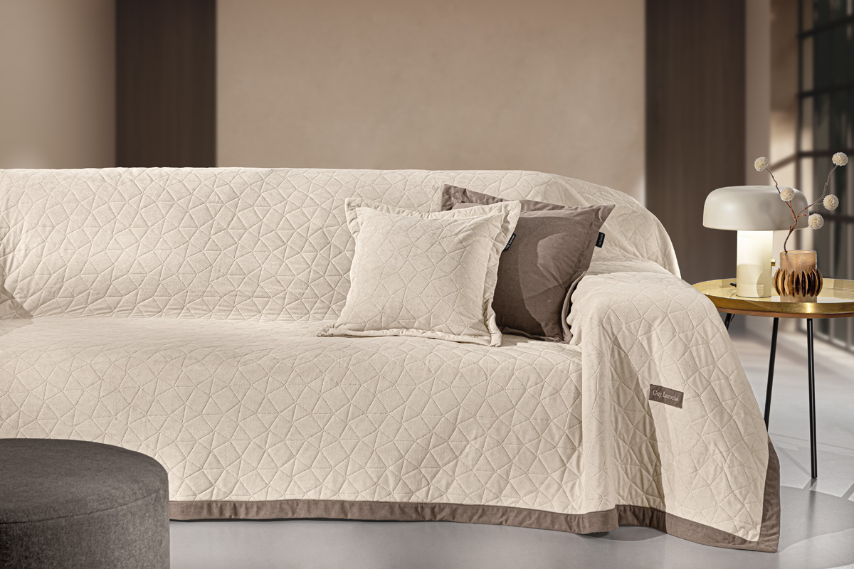 Ριχτάρι Διθέσιο Guy Laroche Avalon Cream 170x250 + Μαξιλάρι 42X42+3  