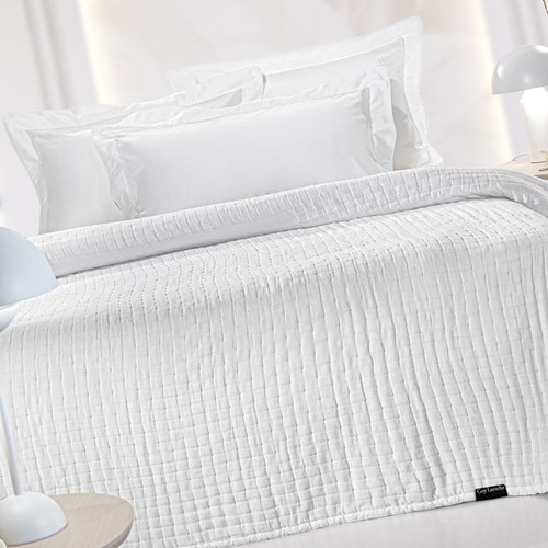 Κουβερλί King Size Guy Laroche Must White 270X250 (Διπλής Όψης)