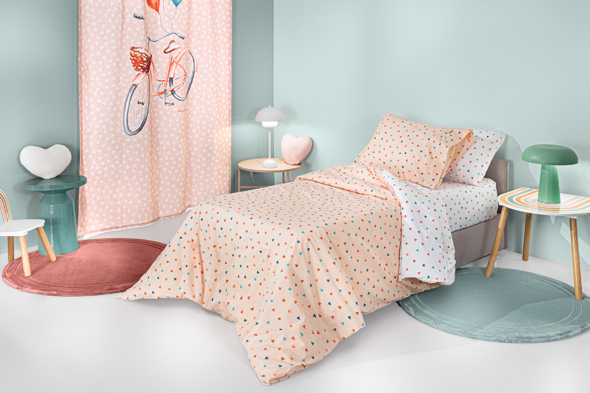 Παιδικά Σεντόνια Guy Laroche (Σετ) Amore Salmon 100X200+28 Με Λάστιχο