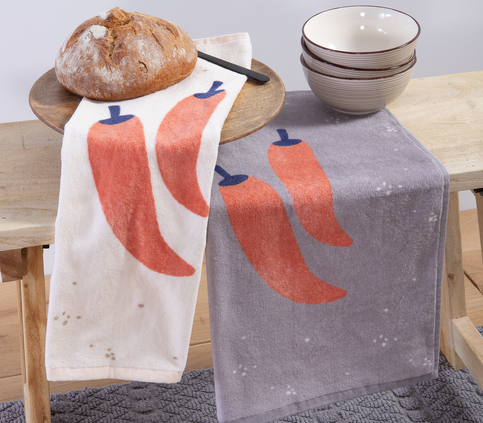 Ποτηρόπανο Nef-Nef Homeware Peppers 40X60 Ecru