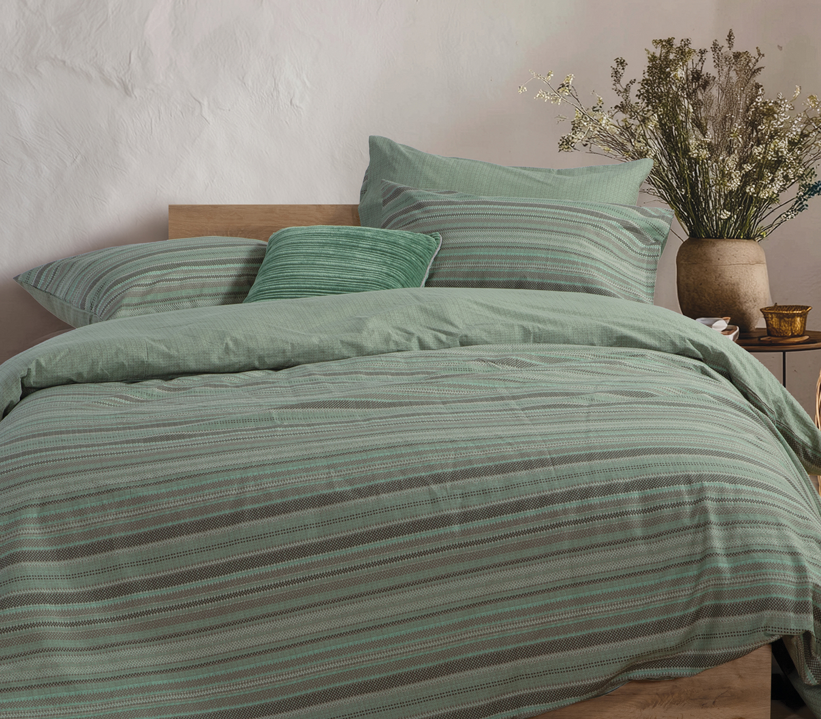 Σεντόνια King Size Nef-Nef Homeware (Σετ) με λάστιχο Degree 270X270 Green