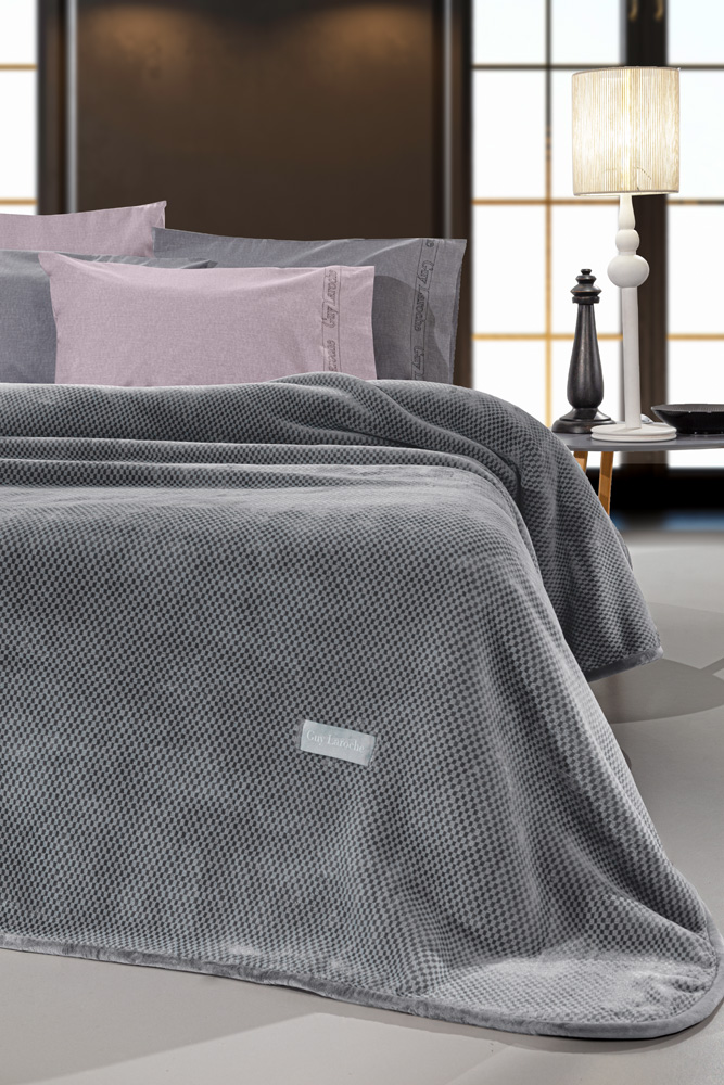Κουβέρτα Μονή Guy Laroche Cheval 160x220 Silver