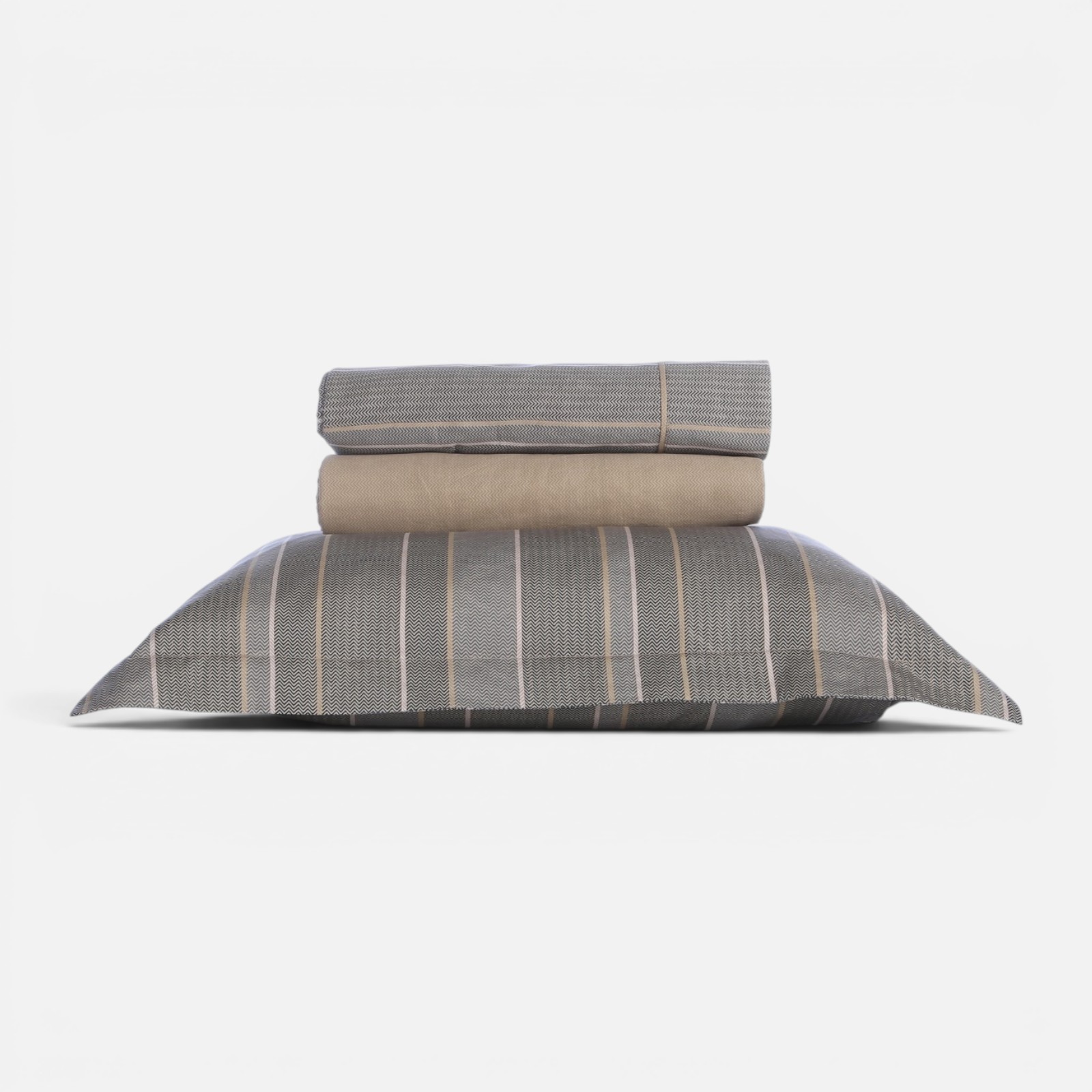 Υπέρδιπλα Σεντόνια Nef-Nef Homeware Βαμβακοσατέν (Σετ) με Λάστιχο Draft 240Χ270 D.Olive
