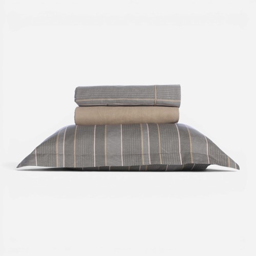Υπέρδιπλα Σεντόνια Nef-Nef Homeware Βαμβακοσατέν (Σετ) με Λάστιχο Draft 240Χ270 D.Olive