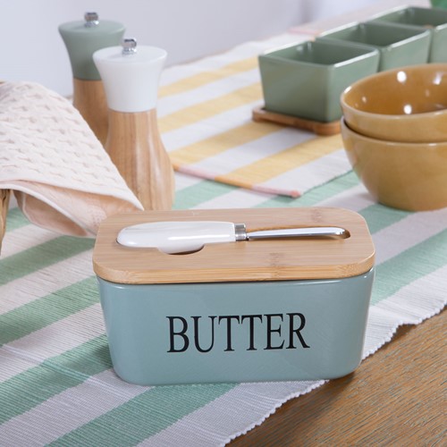 Δοχείο Βουτύρου Με Μαχαίρι Και Καπάκι Nef-Nef Homeware Brick Green