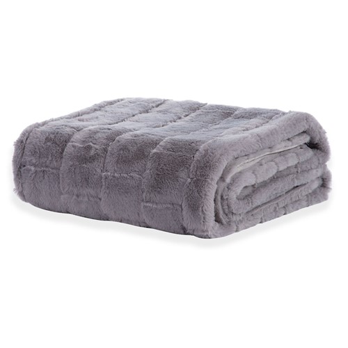 Διακοσμητικό Ριχτάρι Nef-Nef Rabbit fur barlow 140X190 Grey