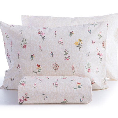 Παπλωματοθήκη μονή Nef-Nef Homeware (Σετ) Plant 170X240 Ecru