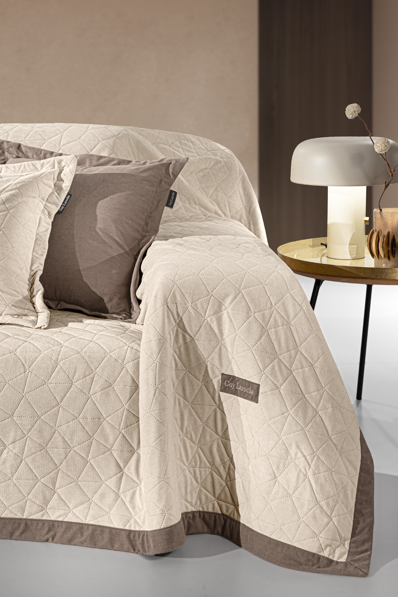 Ριχτάρι Πολυθρόνας Guy Laroche Avalon Cream 170x150 + Μαξιλάρι 42X42+3 