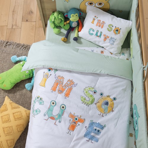 Βρεφικό Κουβερλί Nef-Nef Homeware Alphabet Monster 110x140 Pistachio