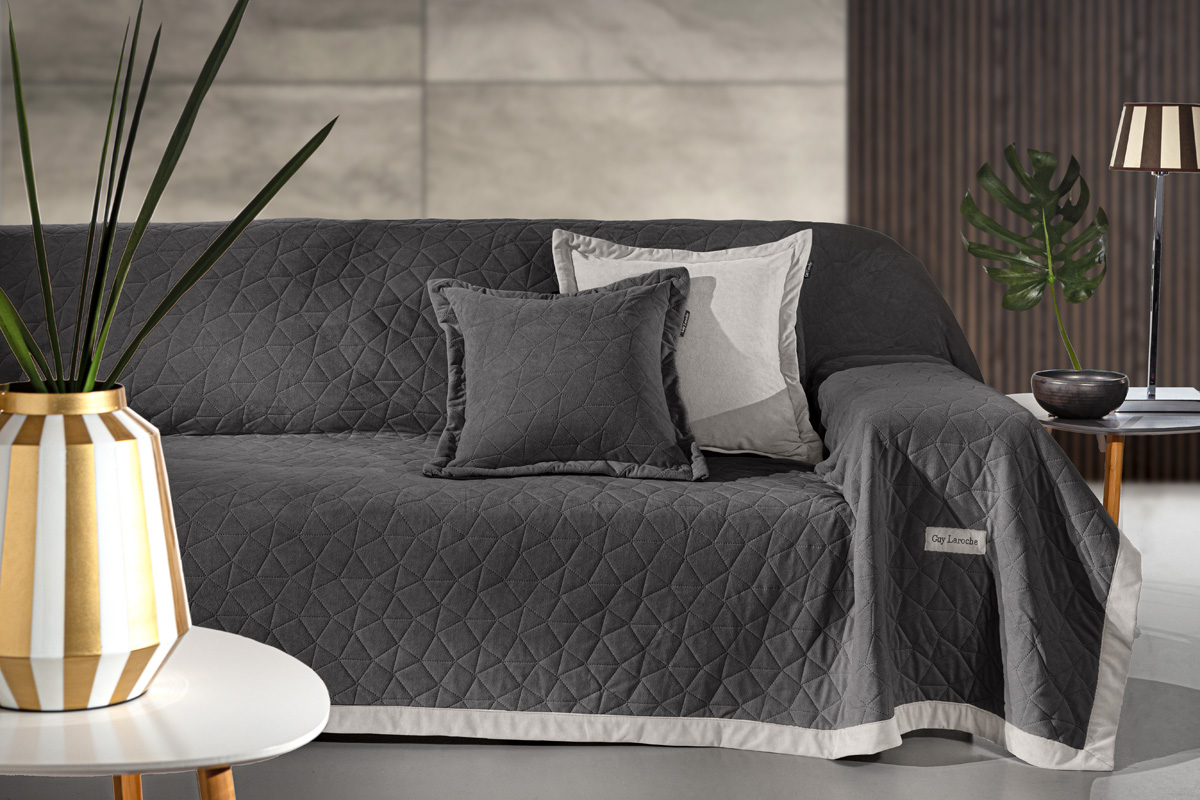 Ριχτάρι Πολυθρόνας Guy Laroche Avalon Carbon 170x150 + Μαξιλάρι 42X42+3