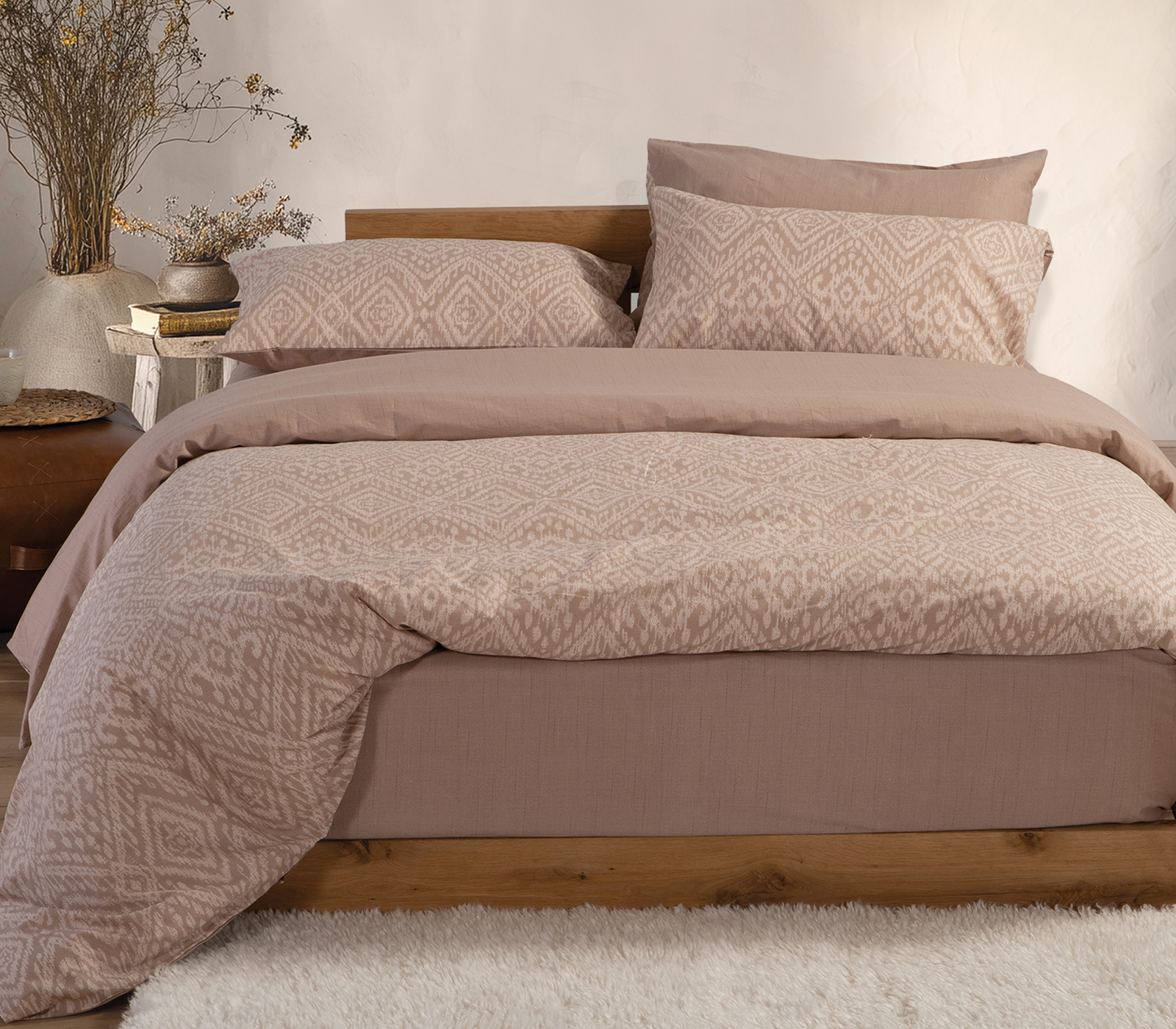 Παπλωματοθήκη Υπέρδιπλη Nef-Nef Homeware (Σετ) Orion 240x230 Beige