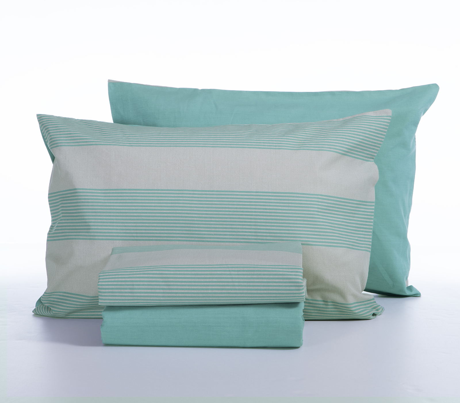 Σεντόνια Διπλά Nef-Nef Homeware (Σετ) Casual Stripe 200Χ270 Petrol