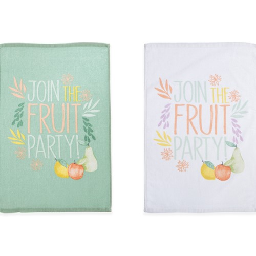 Ποτηρόπανο Βελουτέ Nef-Nef Homeware Fruit Party 40x60 Green