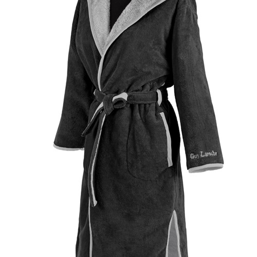 Μπουρνούζι Guy Laroche New Comfy Black Medium (Με Κουκούλα)