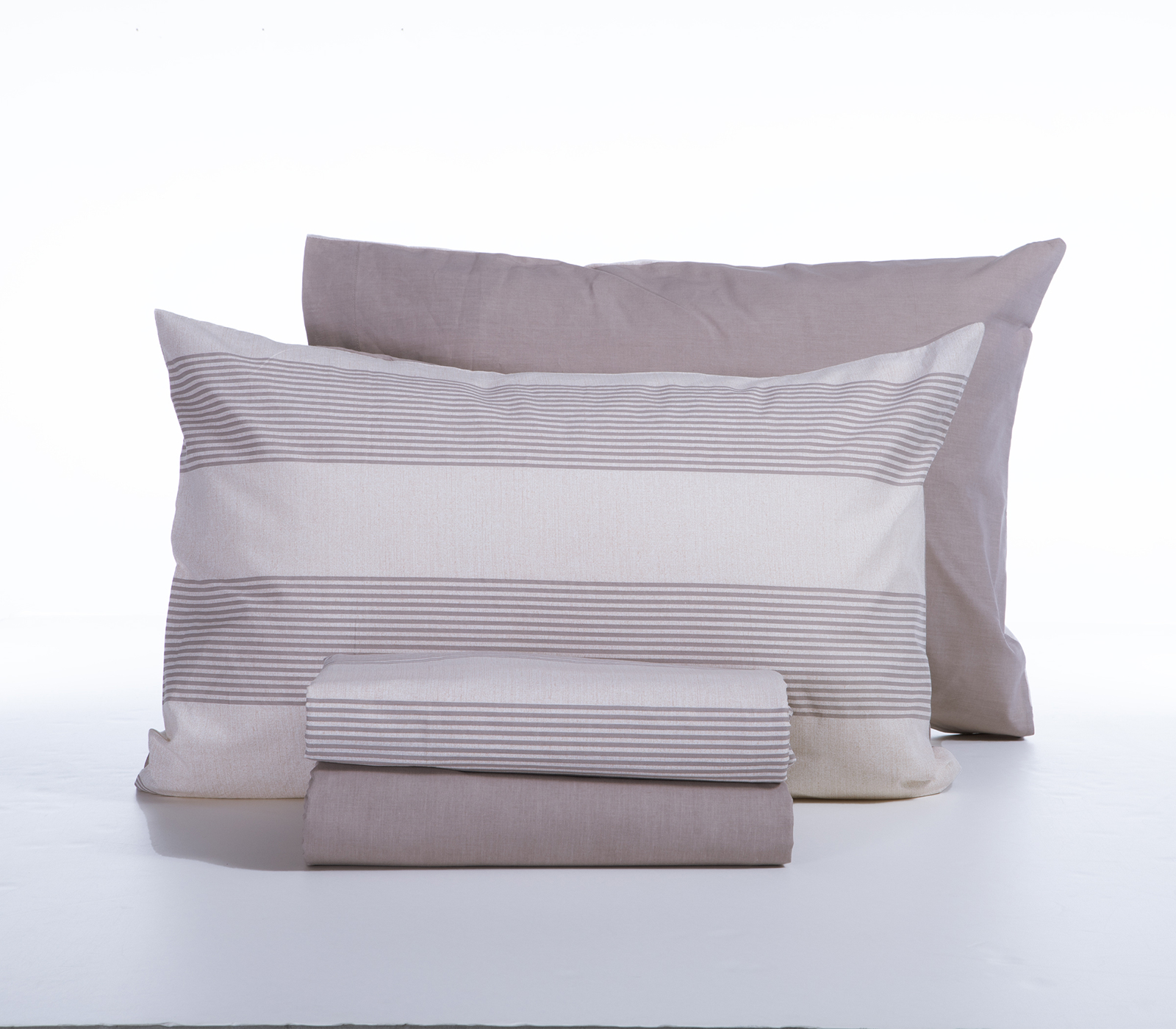 Σεντόνια Υπέρδιπλα Nef-Nef Homeware (Σετ) Casual Stripe 240Χ270 (με λάστιχο) Ecru