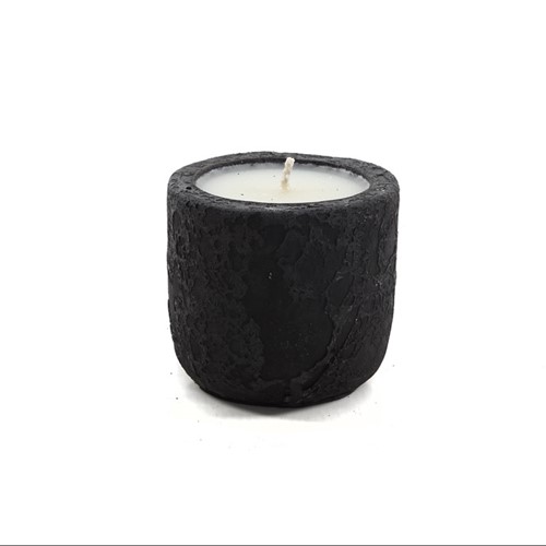 Κεραμικό Κηροπήγιο Mingi Black Spot Gray Small (11x11x10) Soulworks