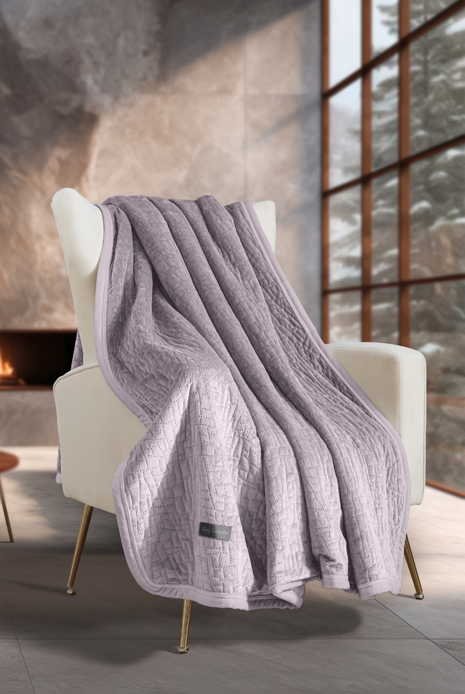 Ριχτάρι Πολυθρόνας Guy Laroche Bolzano Melanze 130X170 + Mαξιλάρι 40X40+2.5 χωρίς γέμιση