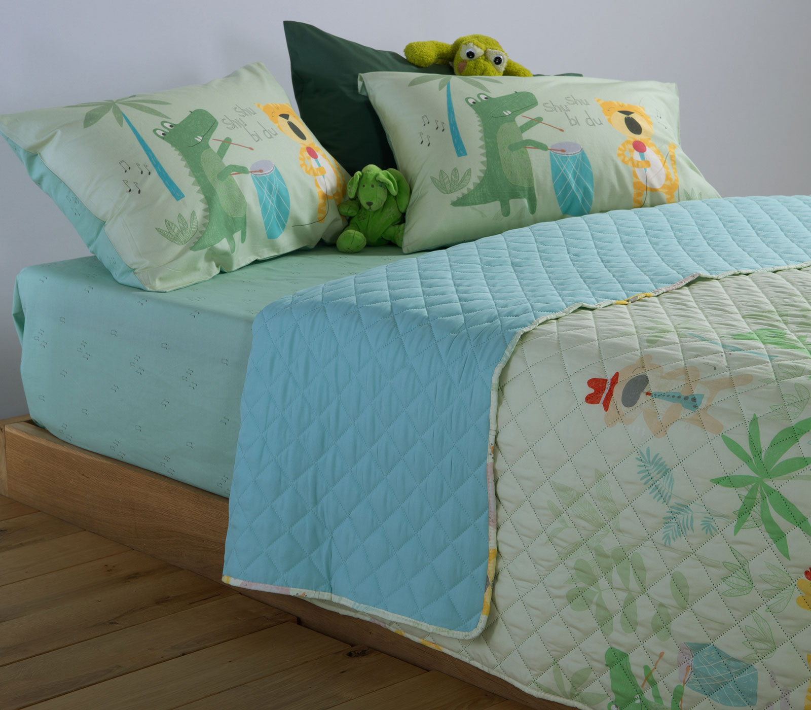 Παιδικό Κουβερλί Nef-Nef Homeware Jungle Music 180X240 Green 