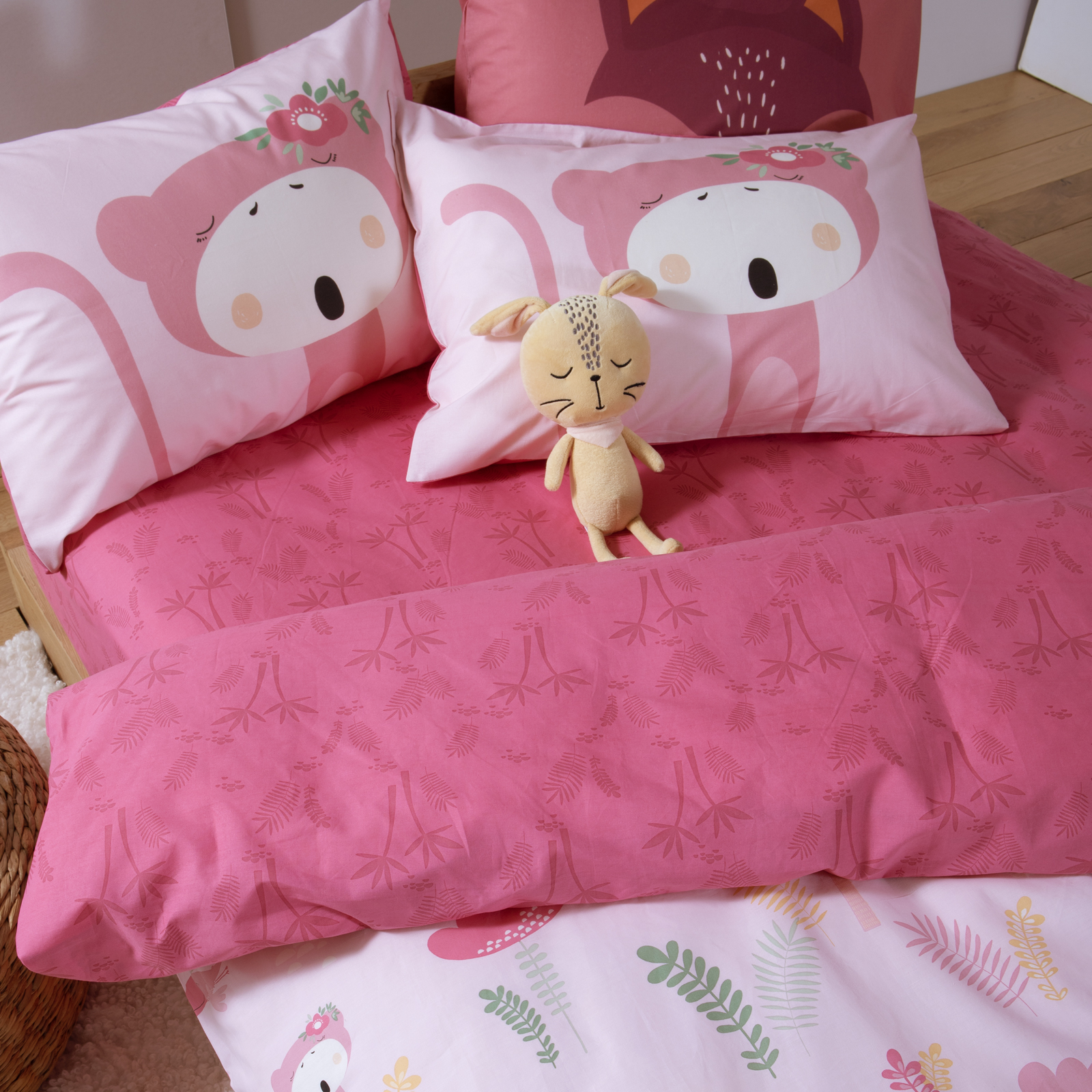 Παιδικά Σεντόνια Nef-Nef Homeware Μονά (Σετ) με Λάστιχο Wild & Sweet 170x260 Pink