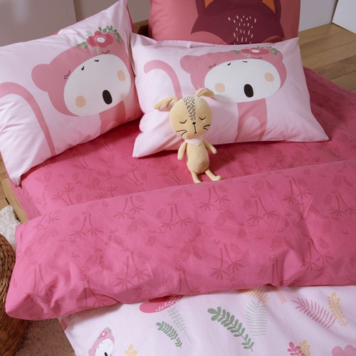 Παιδικά Σεντόνια Nef-Nef Homeware Μονά (Σετ) με Λάστιχο Wild & Sweet 170x260 Pink