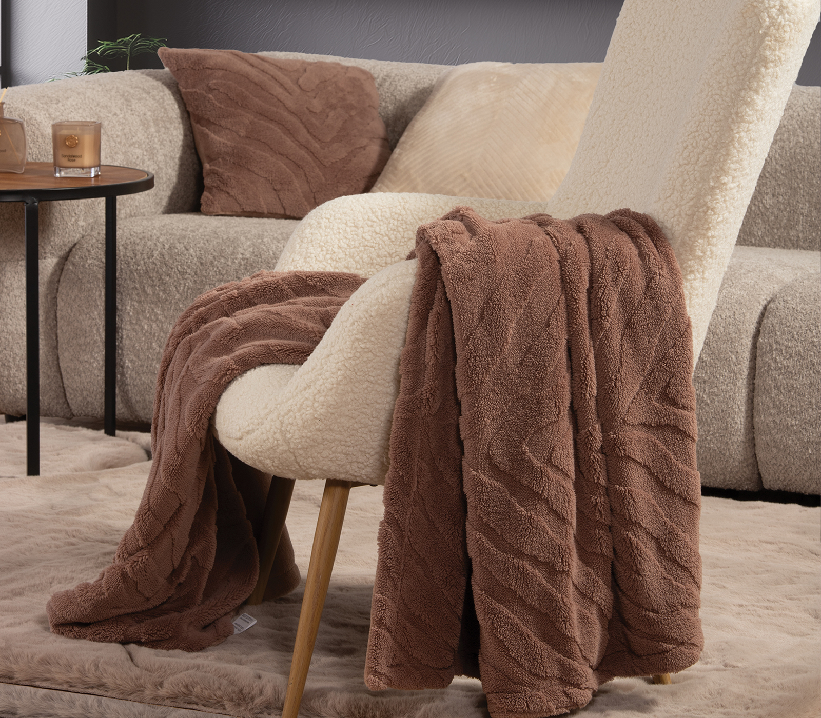 Ριχτάρι Πολυθρόνας Nef-Nef Homeware Berien 130x180 Brown