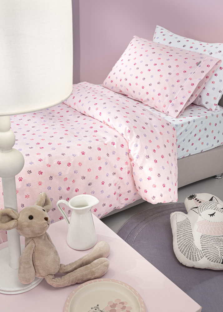 Παιδικά Σεντόνια Guy Laroche (Σετ) Paw Pinky 100X200+28 με λάστιχο